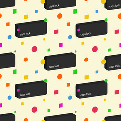 Caps lock keyboard buttons and confetti pattern vector