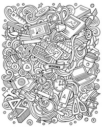 Cartoon doodles art and design vector