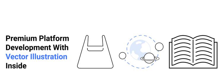 digital platform development concept with planet vector image