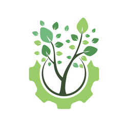 Gear leaf logo design template Royalty Free Vector Image