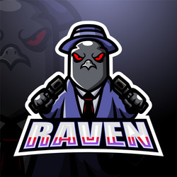 mafia raven esport mascot logo design Vector Image