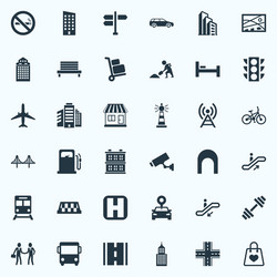 set of simple architecture vector image