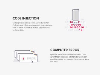 code injection and computer error cyber security vector image