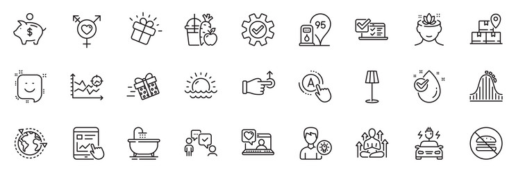 Icons pack as seo analysis piggy bank vector