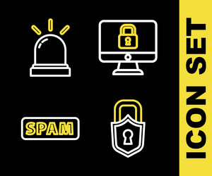 set line lock on computer monitor spam and motion vector image