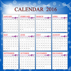 A calendar of the year 2017 vector