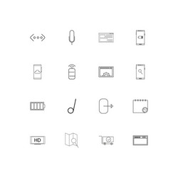 Devices linear thin icons set outlined simple vector