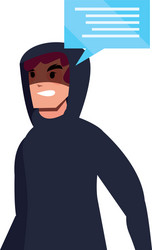 hacker man character speech bubble vector image