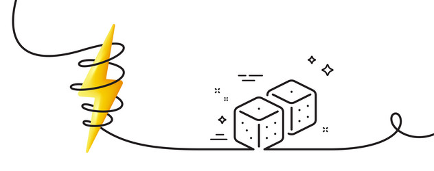 dice line icon board game cube sign continuous vector image