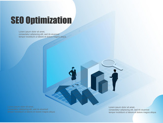 Flat with isometric computer monitor vector