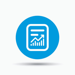 Report file icon document page with statistics vector
