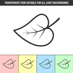 Simple outline transparent leaf icon on different vector