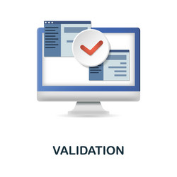 validation icon 3d from web development vector image