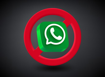 whattsapp application use prohibition ban of app vector image