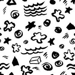 Abstract seamless pattern with artistic stars vector