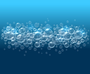 White Soap Bubbles on Blue Background Royalty Free Vector