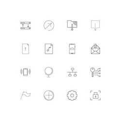 Internet technologies simple linear icons set vector