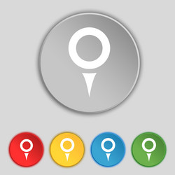 Map pointer gps location icon sign symbol on five vector