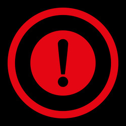 Problem flat red color rounded icon vector