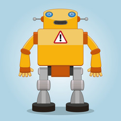 Green robot cartoon isolated on white background Vector Image
