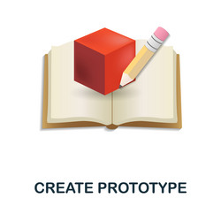 Create prototype icon 3d from web development vector