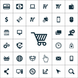 e-commerce icons universal set for web and ui vector image