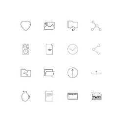 files and folders sign linear thin icons set vector image