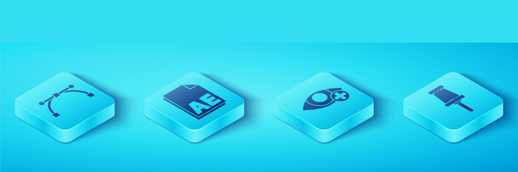 set isometric bezier curve ae file document push vector