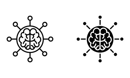 brain with circuit connection line vector image