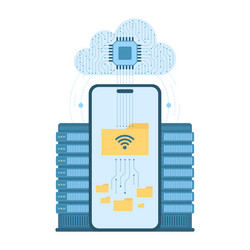 cloud system for digital data synchronization vector