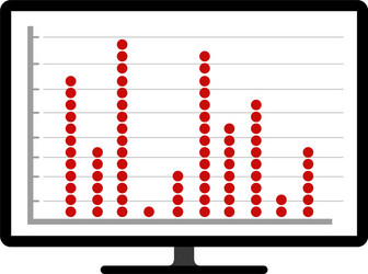 colored business graph on a computer screen vector image