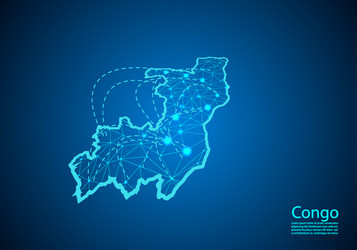 congo map with nodes linked by lines concept vector image