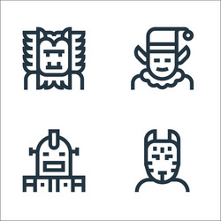 fantastic characters line icons linear set vector image