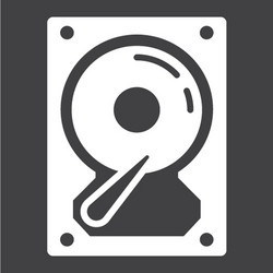 hard disk solid icon hardware and hdd vector image