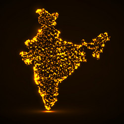 india map with glowing particles luminous vector