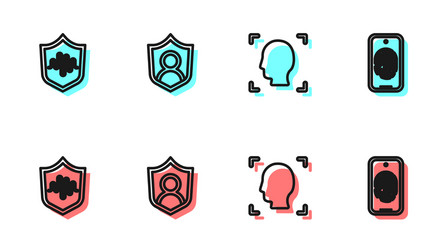 Set line face recognition shield voice user vector