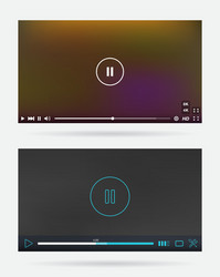 video player window with menu and buttons panel vector image