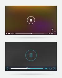 Video player window with menu and buttons panel vector