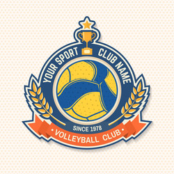 Volleyball Club Patch - Vintage Style Vector Image
