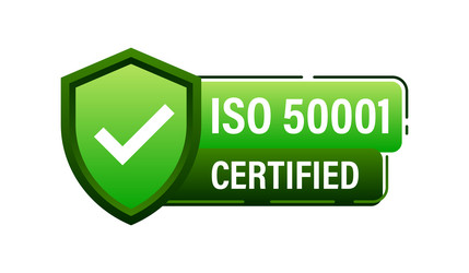 green iso 50001 quality management certification vector