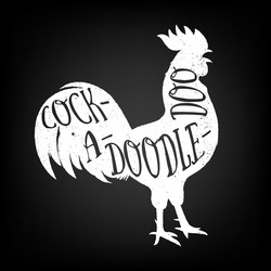 Lettering on the rooster s body symbol of 2017 vector