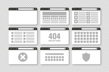 web browser window pages layout with toolbar vector image
