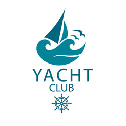 Yacht and sea icon vector