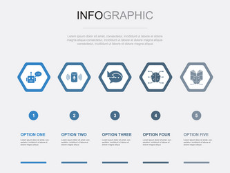 chatbot icons infographic design template vector