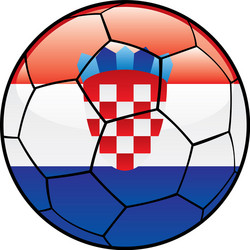 Croatia flag on soccer ball vector