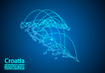 croatia map with nodes linked by lines concept vector image