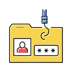 hacking user folder color icon vector image