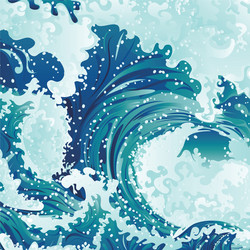 Sea waves sketch pattern Royalty Free Vector Image