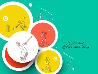 abstract colorful pattern with batsman and bowler vector image