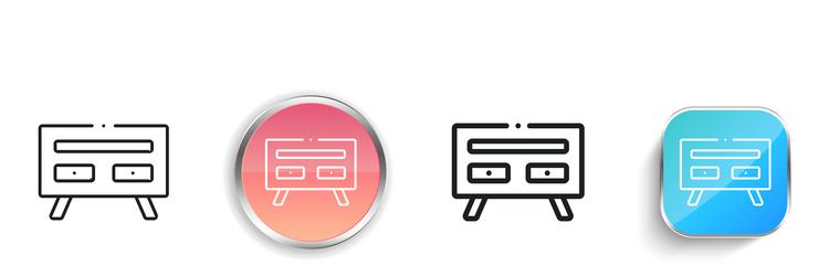 dresser icon thin linear regular and button style vector image